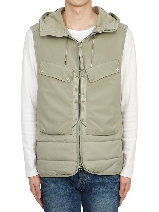 Shell R Mix Goggle Hooded Padded Vest Sage - CP COMPANY - BALAAN 3