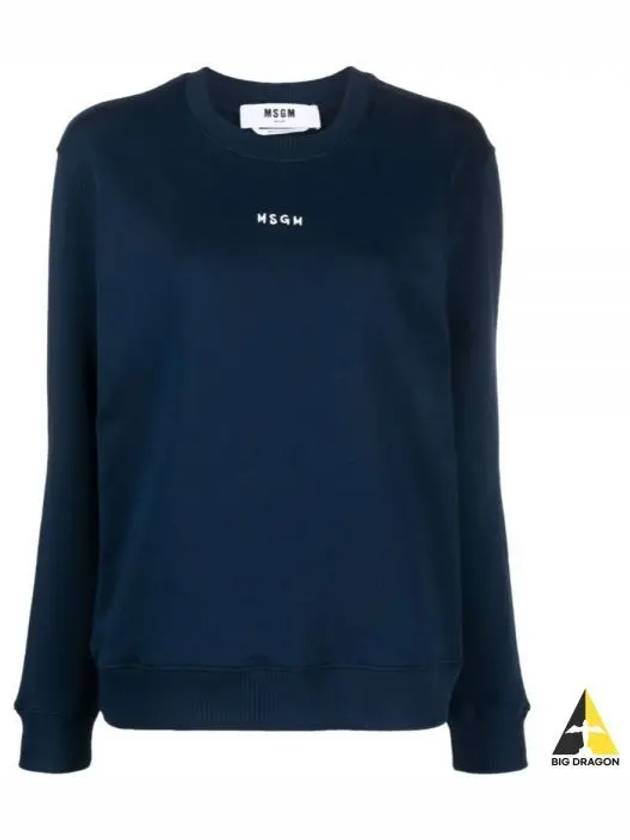 Micro Logo Print Sweatshirt Navy - MSGM - BALAAN 2