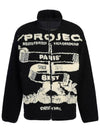 Y Project Men's Fleece Zipup Jacket JACK103S25 BLACK OFF WHITE - Y/PROJECT - BALAAN 1