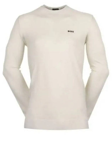 Momentum Lite Crew Neck Long Sleeve T-Shirt Beige - HUGO BOSS - BALAAN 1