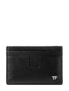 Gold TF Logo Card Wallet Black - TOM FORD - BALAAN.