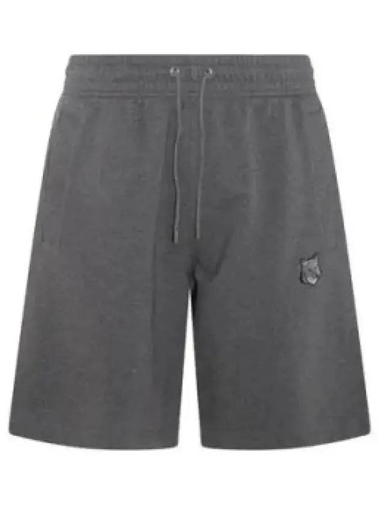 Bold Fox Head Patch Oversized Jog Shorts Dark Grey Melange - MAISON KITSUNE - BALAAN 1