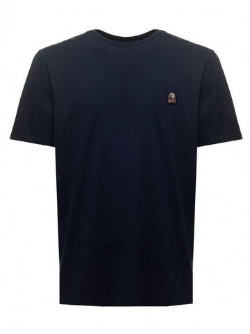 Logo Patch Crew Neck Cotton Short Sleeve T-Shirt Navy - PARAJUMPERS - BALAAN 1