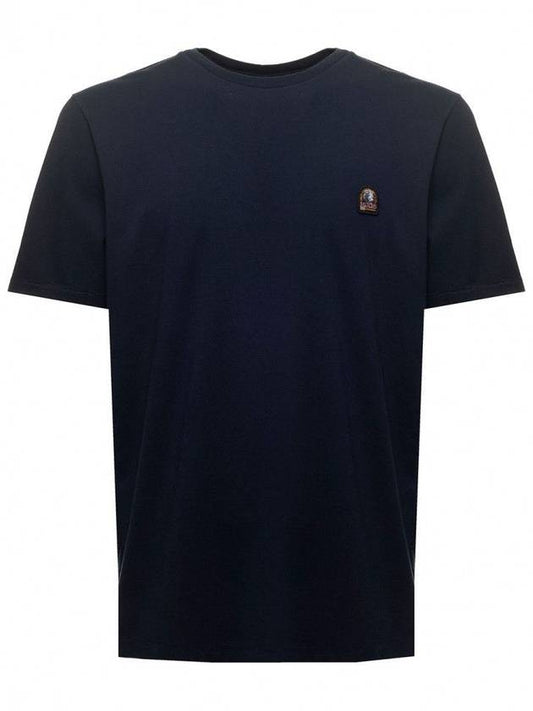 logo patch crew neck cotton short sleeve t-shirt navy - PARAJUMPERS - BALAAN.