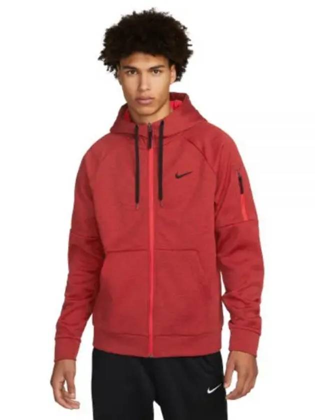 Full Zip-Up Fitness Hooded Jacket Red - NIKE - BALAAN 2