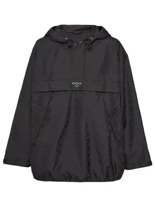 Re-Nylon Print Hoodie Black - PRADA - BALAAN 2