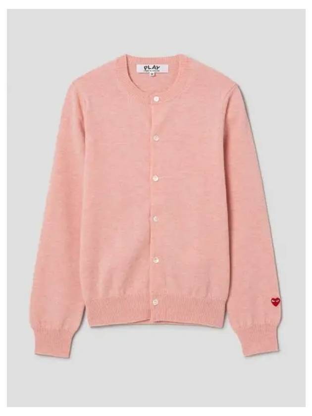 Women s Pastel Small Red Heart Wappen Spring Fall Cardigan Light Pink Domestic Product GM0024010512102 - COMME DES GARCONS PLAY - BALAAN 1