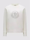 Crystal Logo Cotton Sweatshirt Off White - MONCLER - BALAAN 7