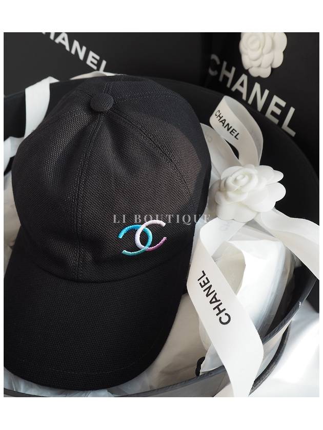 24C CC logo ball cap unisex neon black AA9702 - CHANEL - BALAAN 4