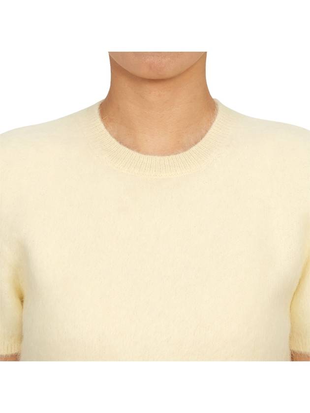 Crop Brushed Alpaca Knit Top Light Yellow - MAISON MARGIELA - BALAAN 7