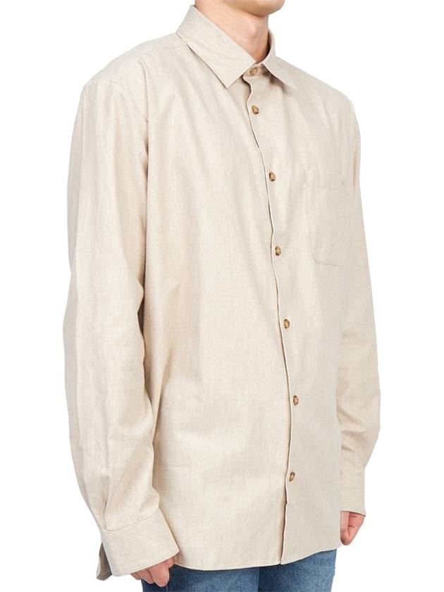 Malo Logo Cotton Long Sleeve Shirt Beige - A.P.C. - BALAAN 6