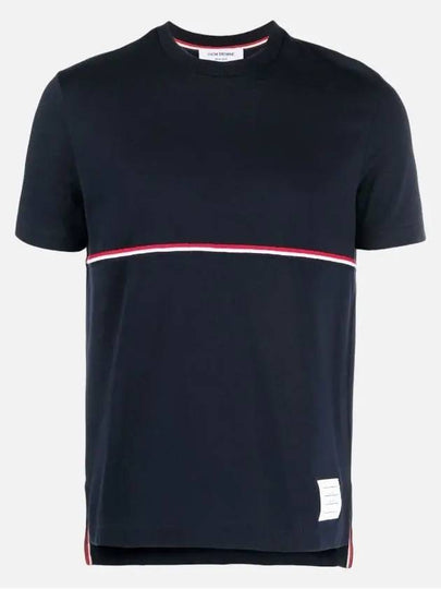 Midweight Jersey Short Sleeve T-Shirt Navy - THOM BROWNE - BALAAN 2