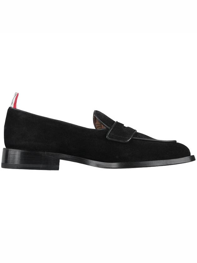 Men's Varsity Suede Loafers Black - THOM BROWNE - BALAAN 5