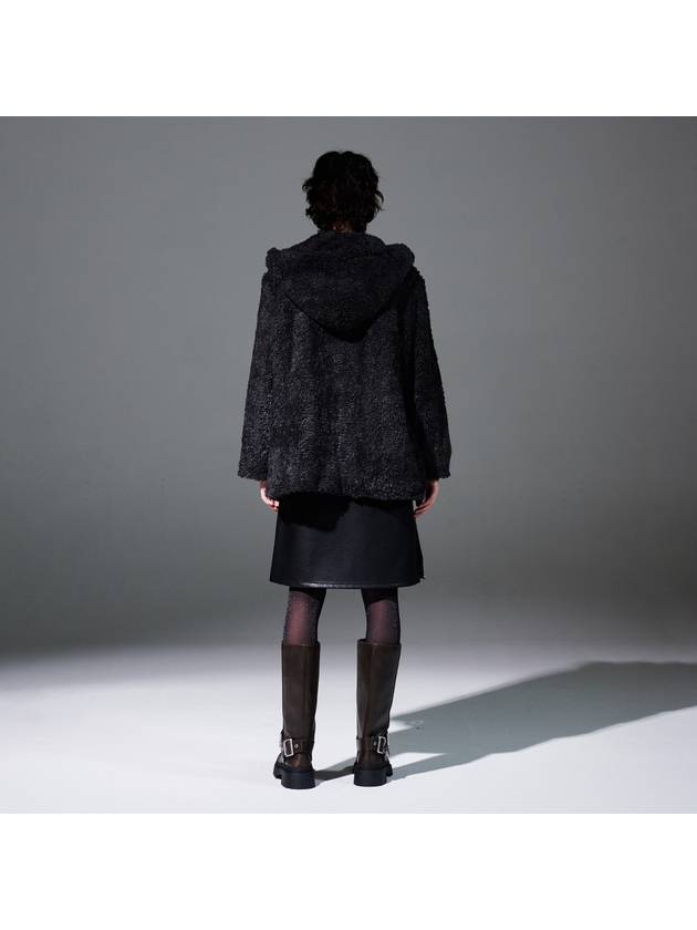 Hood Fur Coat Charcoal Gray - AACA - BALAAN 4