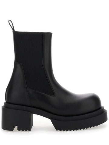 'Beatle Bogun' Black Ankle Boots With Chunky Sole In Leather Woman - RICK OWENS - BALAAN 1