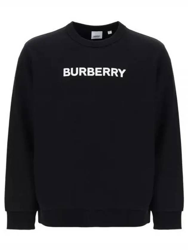 Logo Print Crew Neck Sweatshirt Black - BURBERRY - BALAAN 2