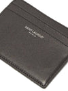 Smooth Leather Classic Logo Card Wallet Black - SAINT LAURENT - BALAAN 5