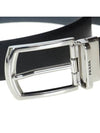 Logo Saffiano Reversible Belt Leather Blue - PRADA - BALAAN 5