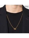 V logo signature metal necklace gold 4W2J0Q37 MET CS4 - VALENTINO - BALAAN 6