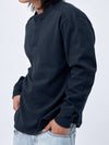 Hidden Button Henry Neck Sweat Navy - BLACKMAMBA - BALAAN 2