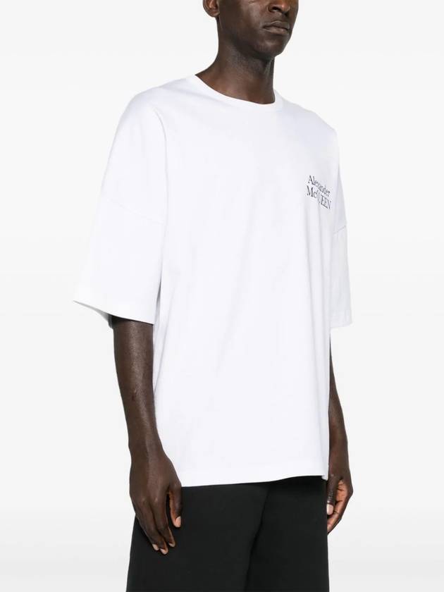 Logo Print Cotton Short Sleeve T-Shirt White - ALEXANDER MCQUEEN - BALAAN 5