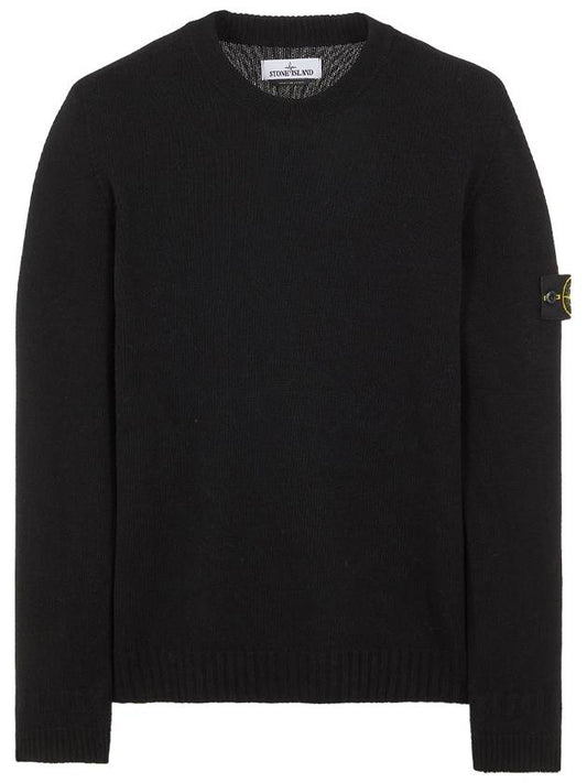 Crew Neck Knit Top Black - STONE ISLAND - BALAAN 2