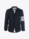 4 Bar Poly Twill Padding Blazer Jacket Navy - THOM BROWNE - BALAAN 2