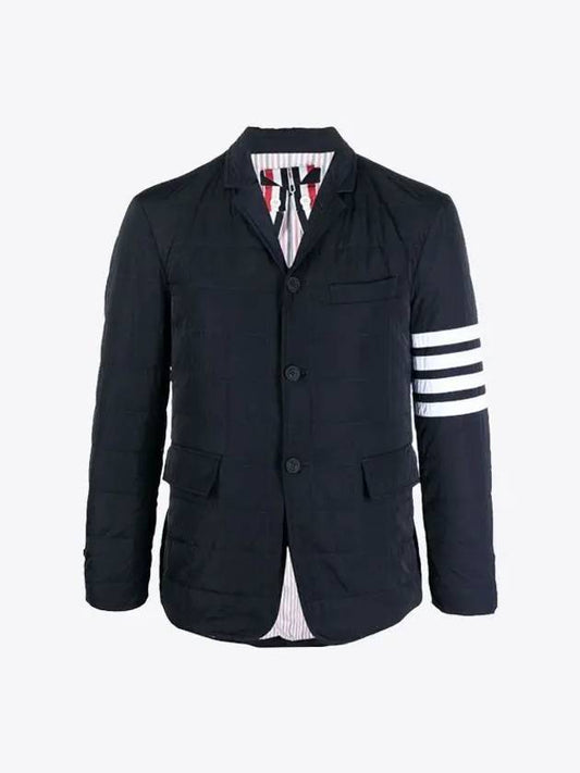 4 Bar Poly Twill Padding Blazer Jacket Navy - THOM BROWNE - BALAAN 2