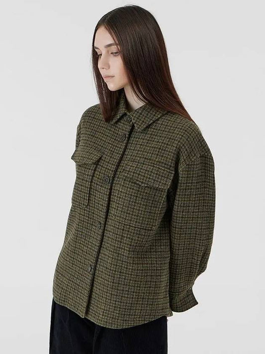 Wool Check Shirt Outer Green - VOYONN - BALAAN 2