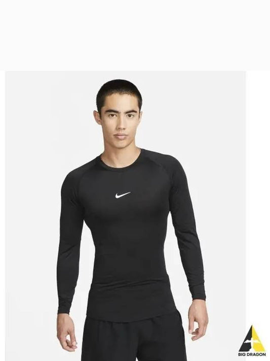 Pro Men's Dri Fit Tight Long Sleeve T-Shirt Black - NIKE - BALAAN 2