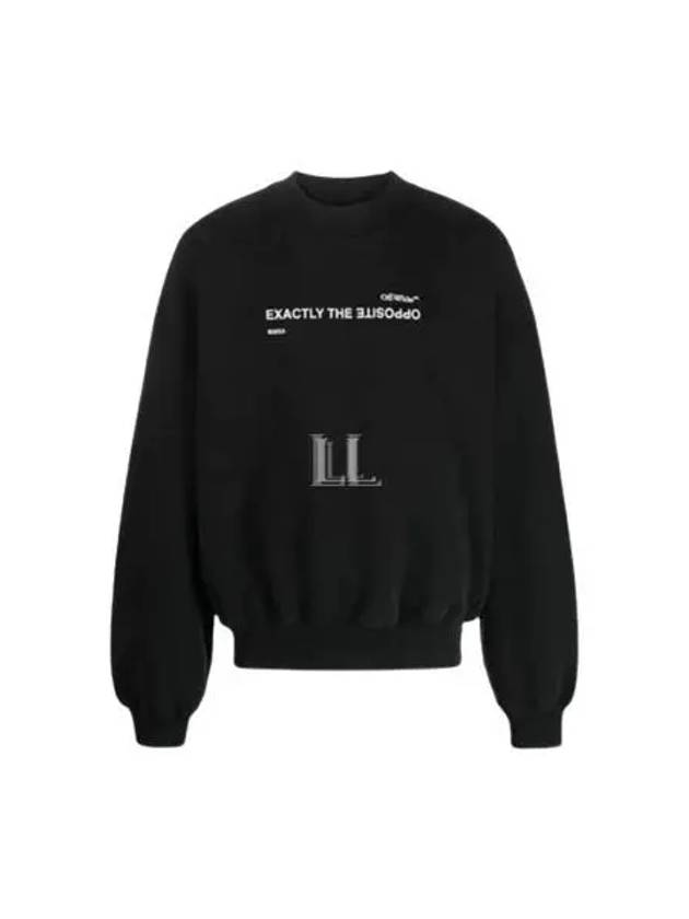 Slogan Print Sweatshirt Black - OFF WHITE - BALAAN 2