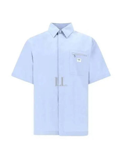 Cotton Short Sleeve Shirt Blue - FENDI - BALAAN 2