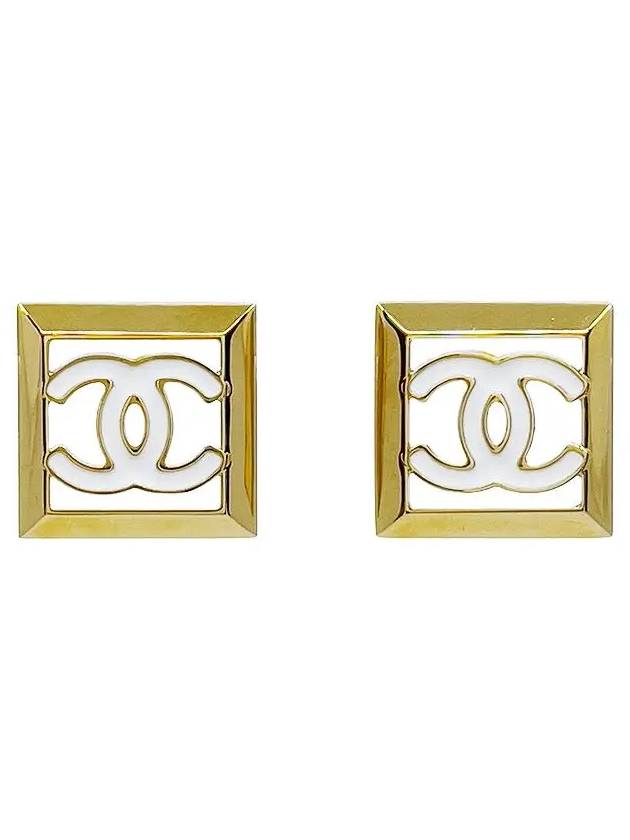 24A CC logo stud earrings white gold 4ET1258 - CHANEL - BALAAN 1