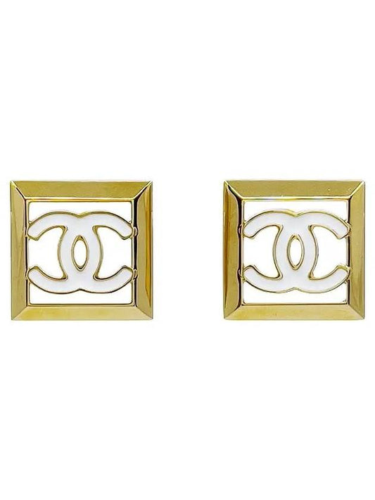 24A CC logo stud earrings white gold 4ET1258 - CHANEL - BALAAN 1