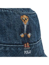 Embroidered Bear Denim Bucket Hat Blue - POLO RALPH LAUREN - BALAAN 5