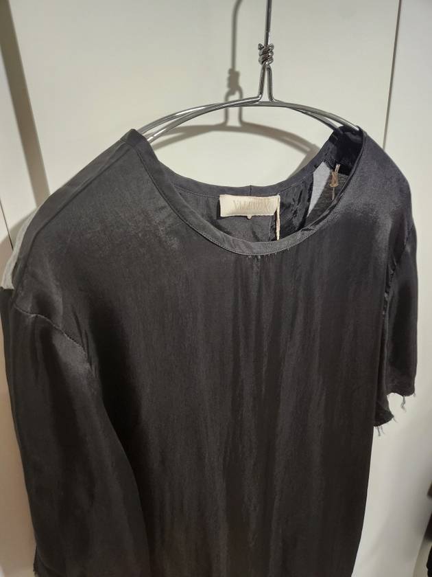 Black Cupro And Cotton T-shirt - VALENTINO - BALAAN 5