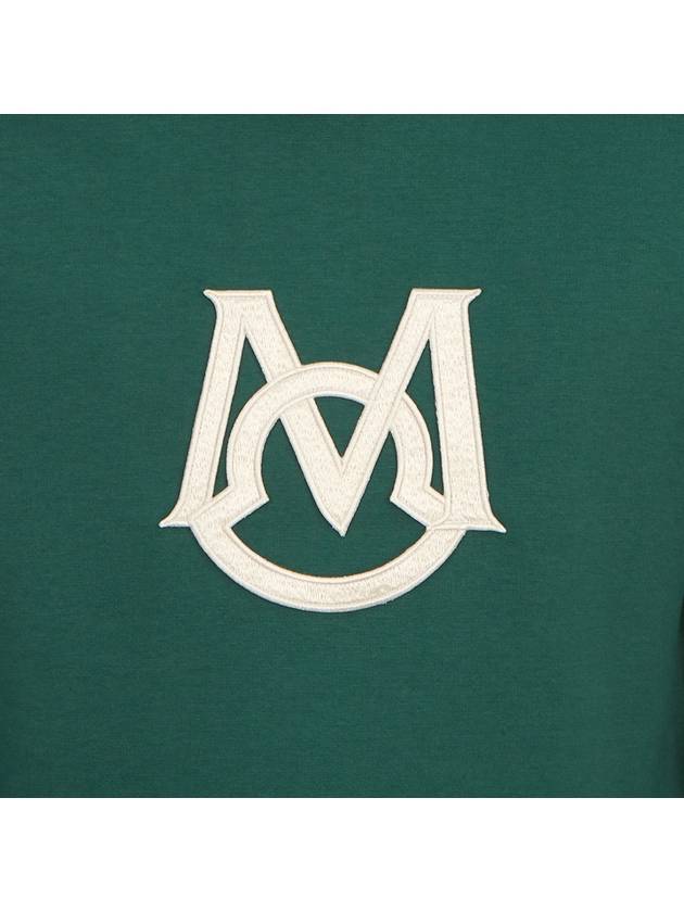 Logo Patch Round Neck Sweatshirt Green - MONCLER - BALAAN 9