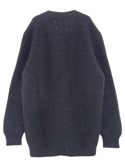 Stitch Alpaca Wool Knit Oversized Fit Cardigan Dark Grey - MAISON MARGIELA - BALAAN 2