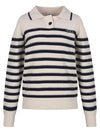 Logo Stripe Collar Neck Knit MK3AP401 - P_LABEL - BALAAN 4