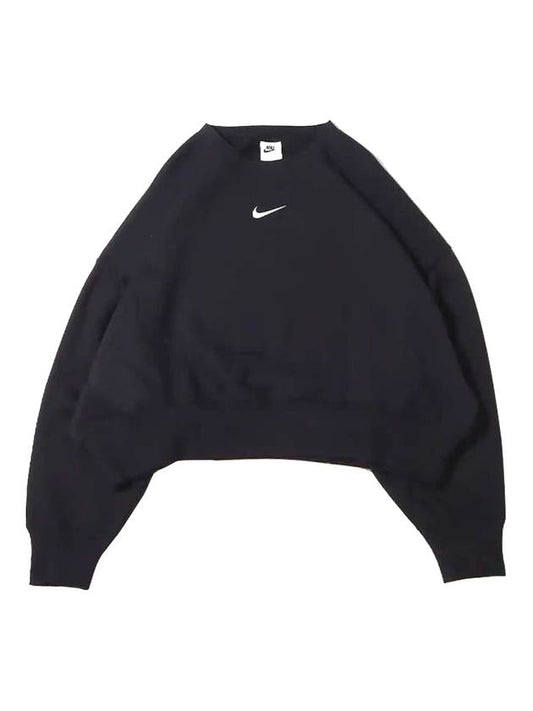 Phoenix Fleece Oversized Crew Neck Sweatshirt Black - NIKE - BALAAN 1