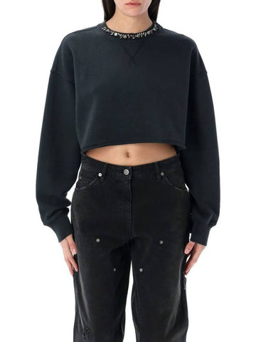 Golden Goose Cropped Fleece Crew Neck Crystal - GOLDEN GOOSE - BALAAN 1