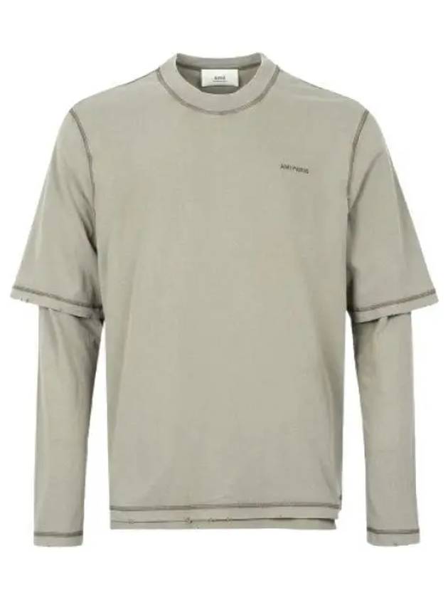 Fade Out Long Sleeve T-Shirt Grey - AMI - BALAAN 2