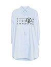 Number Logo Print Shirt Cotton Short Dress Light Blue - MAISON MARGIELA - BALAAN 2