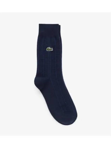 Men s Grid Check Gentleman Socks Navy - LACOSTE - BALAAN 1