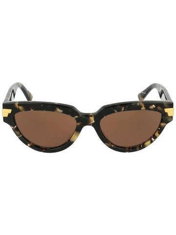 Eyewear Gold Logo Cat Eye Sunglasses Havana Brown - BOTTEGA VENETA - BALAAN 1