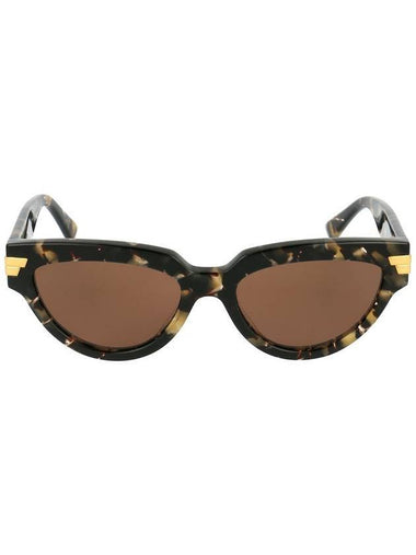 Eyewear Gold Logo Cat Eye Sunglasses Havana Brown - BOTTEGA VENETA - BALAAN 1