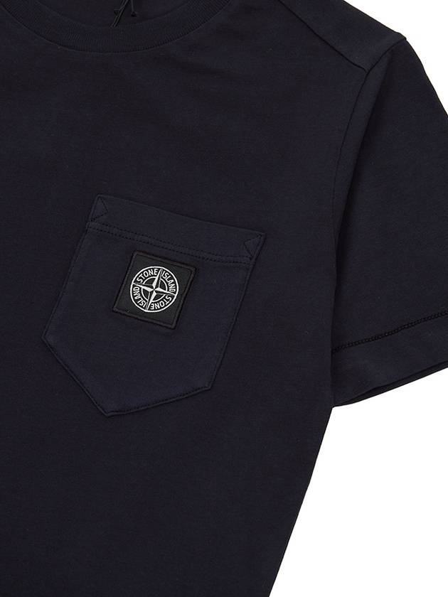 Kids Compass Patch Short Sleeve T-Shirt Navy - STONE ISLAND - BALAAN 5