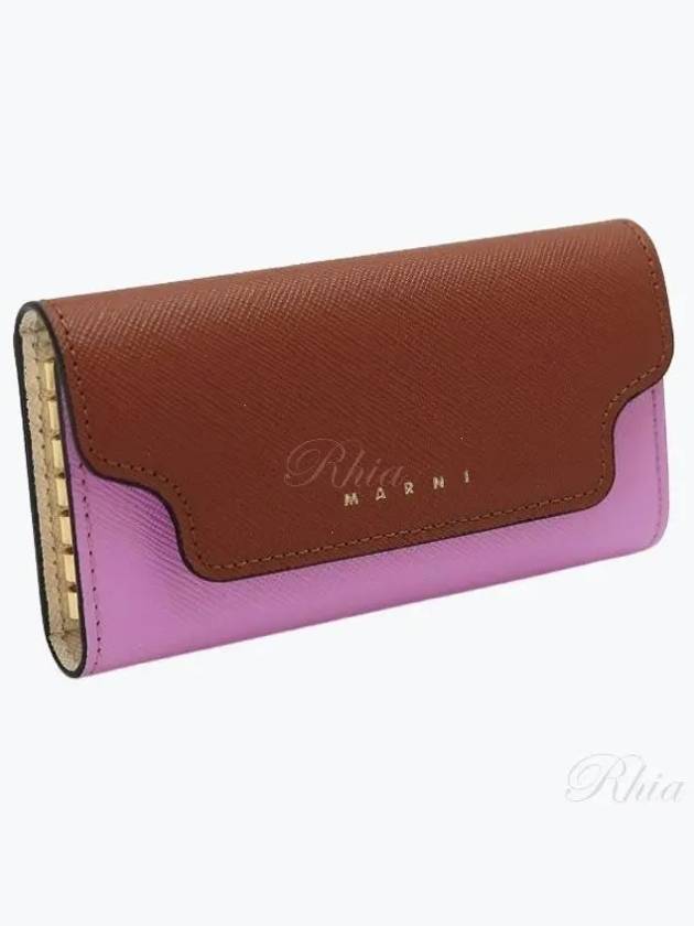 Saffiano Leather Key Holder Moca - MARNI - BALAAN 2