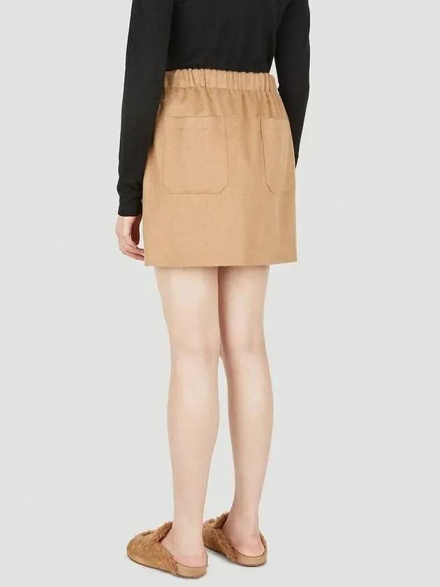 Max Mara Ottavia Camel Wool Mini Skirt Camel - MAX MARA - BALAAN 4