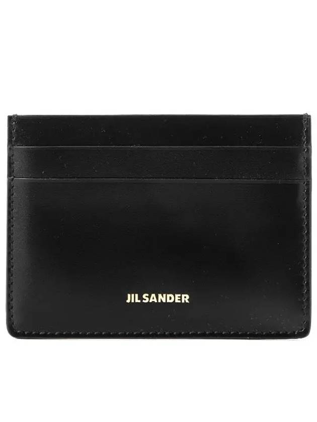 Logo Leather Card Wallet Black - JIL SANDER - BALAAN.